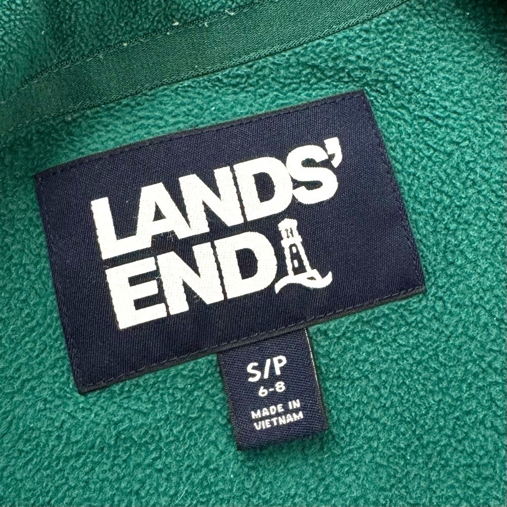 Lands End Women’s S Turquoise Green Full Zip Up Soft Fleece Jacket Sweater Top - Picture 6 of 11